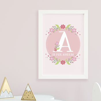 Personalised Pink Letter Print By Cows & Kisses | notonthehighstreet.com