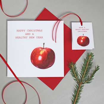 Christmas Gift Tags With Red Apple Illustration, 4 of 4