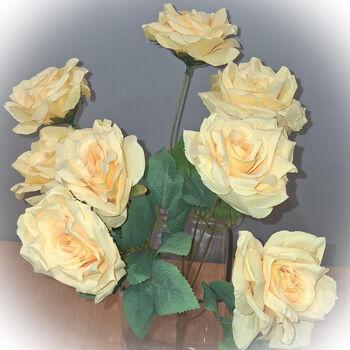Faux Flowers Stems Bunched Roses, 3 of 6