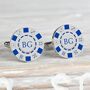 Personalised Silver Poker Chip Cufflinks, thumbnail 1 of 5