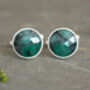 10ct Emerald Cufflink In Sterling Silver, thumbnail 1 of 2