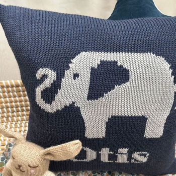 Personalised Knitted Elephant Cushion, 10 of 12