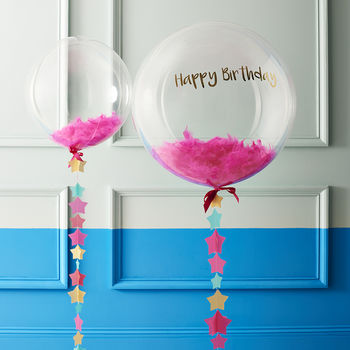 bubble balloon birthday feather personalised exclusive notonthehighstreet