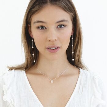 Long Freshwater Pearl Earrings, 3 of 7