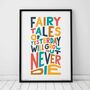 Fairy Tales Of Yesterday Lyric Print, thumbnail 1 of 9