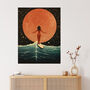 Surfing Through Time And Space Peachy Wall Art Print, thumbnail 1 of 6