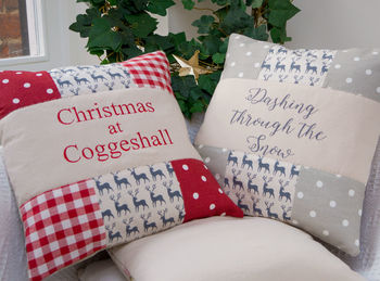'Christmas At…' Reindeer Cushion, 4 of 4