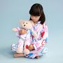 Camilla Girls Pyjama Set With Matching Teddy Bear, thumbnail 1 of 6