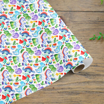 Dinosaur Wrapping Paper Roll Or Folded, 3 of 3