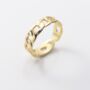 Gold Colour Sterling Silver Chain Design Adjustable Ring, thumbnail 1 of 4