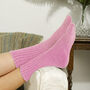 Ribbed Women's Bed Socks Pink, thumbnail 2 of 3