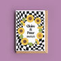 Sunflower Check Couple Date Card, thumbnail 1 of 2