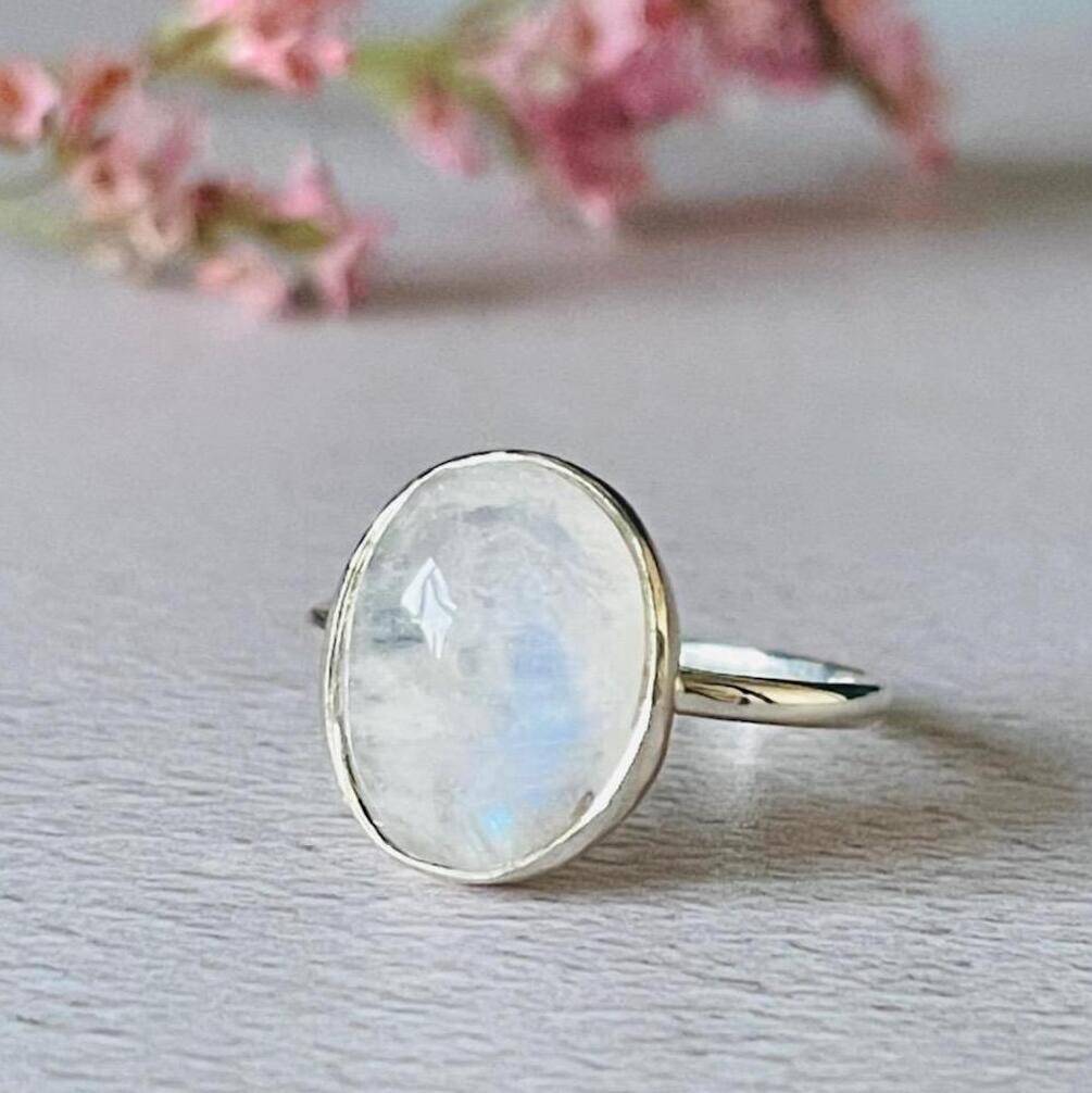 Sterling Silver Moonstone Magic Ring, 1 of 6