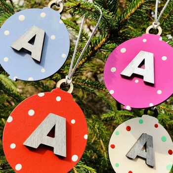 Alphabet Letter Bauble Christmas Tree Decoration, 7 of 8