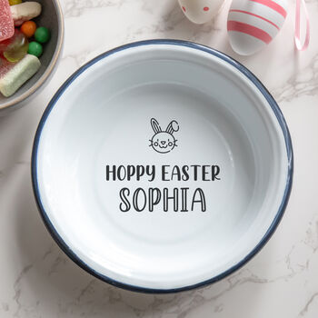 Personalised Hoppy Easter Enamel Bowl, 5 of 7