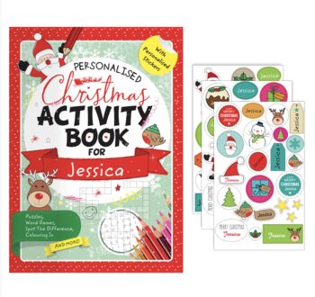 Personalised Christmas Activity Book With Stickers, 4 of 6