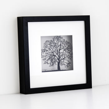 Framed Tree Silhouette Black And White Art, 4 of 9