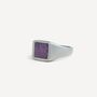 Gold Men's Purple Sugilite Gemstone Square Signet Ring, thumbnail 8 of 11