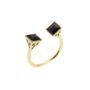 Sapphire 18k Gold Plated Square Ring, thumbnail 2 of 6