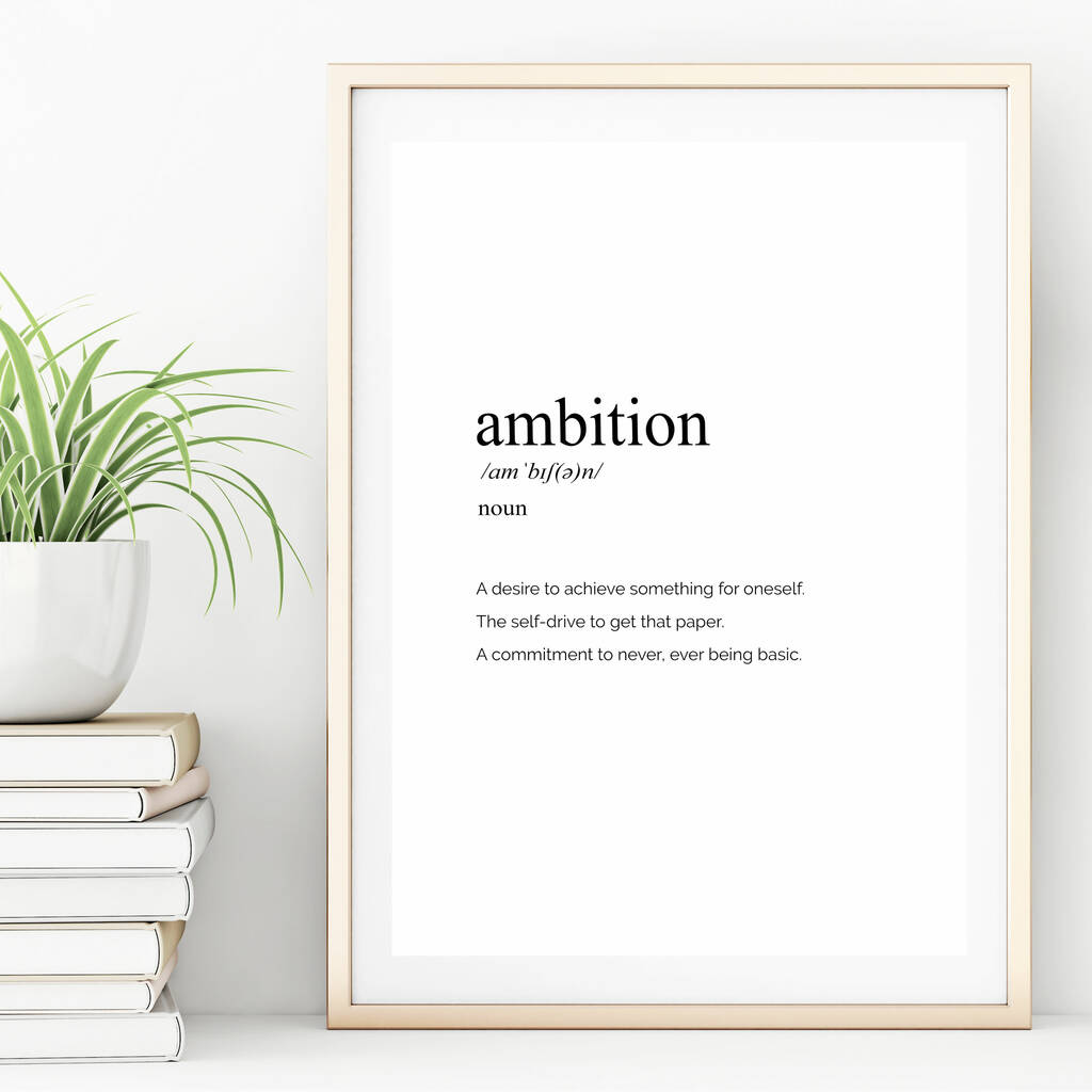 ambition definition | a4 print | inspirational by nikita by niki ...