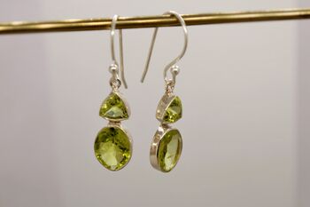 Peridot Sterling Silver August Birthstone Earrings, 11 of 11