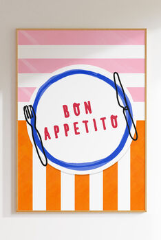 Bon Appetito Plate Colourful Art Print, 2 of 4
