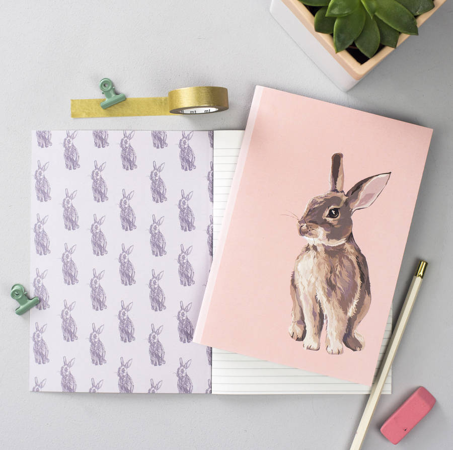Set Of Two Rabbit Notebooks By Sirocco Design