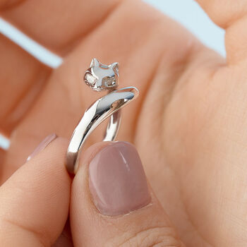 Sterling Silver Open Size Fox Ring, 3 of 4