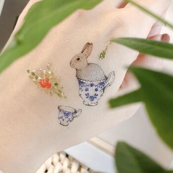 Rabbit's Tea Party Temporary Tattoo, 3 of 6
