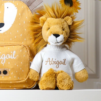 Personalised Trixie Lion Backpack For Nursery, School, Holiday, 6 of 11