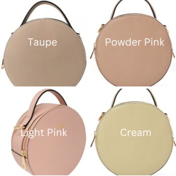 Personalised Leather Round Bag, 10 of 12
