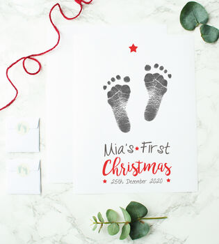 Personalised 'Baby's First Christmas' Inkless Print Kit, 2 of 2