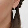 Sterling Silver Fern Drop Earrings, thumbnail 1 of 6