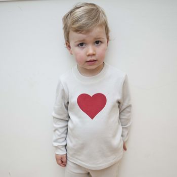 Childrens Organic Pyjama Heart Print, 2 of 5