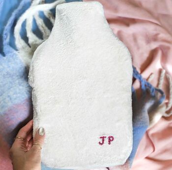 Personalised Hot Water Bottle And Bed Socks Gift Set, 8 of 9