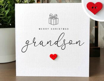 Christmas Card For Grandson, To A Special Grandson Christmas Card, Personalised Card For Grandson, Handmade Card, 2 of 4