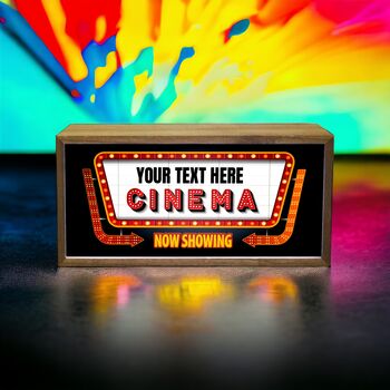 Personalised Wooden Light Box Home Cinema Now Showing, 2 of 6