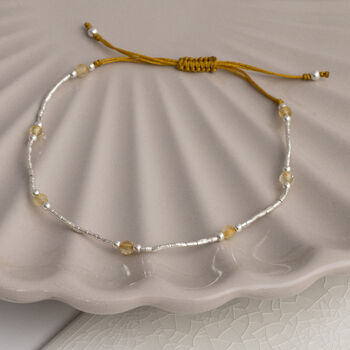 Sterling Silver Delicate Gemstone Friendship Bracelet, 6 of 12