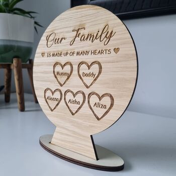 Personalised Our Family Tree With Heart Names, 3 of 6