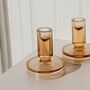 Sophina Amber Tan Glass Candle Holder, thumbnail 2 of 2