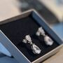 Sparkling Drop Earrings Elegant Bridal Earrings, thumbnail 3 of 5