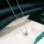 Sterling Silver Lilac Purple Opal Dainty Coin Pendant Necklace, thumbnail 2 of 12