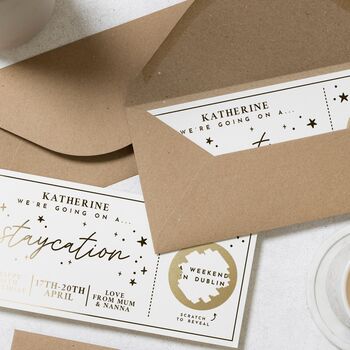Personalised Scratch Reveal Staycation Gift Voucher, 8 of 9