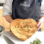 Personalised Heart Shaped Olive Wood Cheeseboard, thumbnail 1 of 7