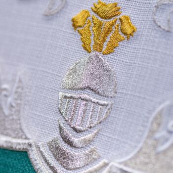 Wedding Coat Of Arms Embroidered Double Family Crest, 6 of 7