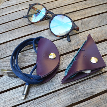 Set Of Two Leather Headphone And Cable Tidy Organisers, 4 of 4