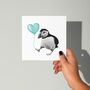 Floating Puffin Balloon Card, thumbnail 1 of 6