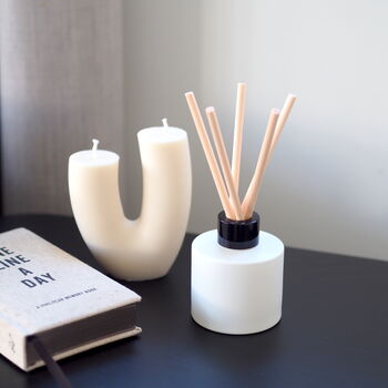 Personalised Matt White Diffuser Bottle And Reed Set, 6 of 6