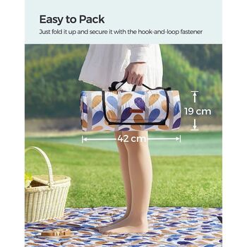 Waterproof Picnic Blanket Foldable Picnic Mat, 7 of 9