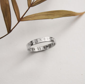 Personalised Sterling Silver Engraved Band Ring, 3 of 11